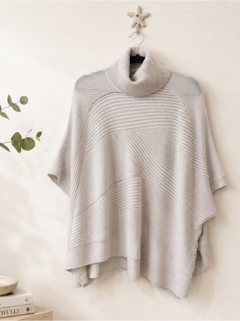 Simply Vera Vera Wang Cream Turtleneck Poncho